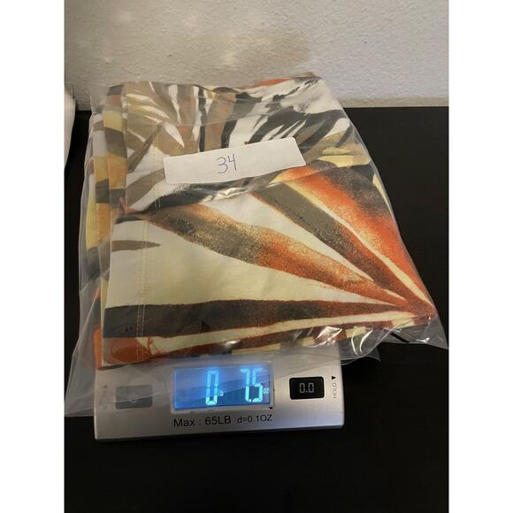 Chicos Shirt Womens 3 US XL Orange Black Floral 3/4 Sleeve Tropical Artsy - Picture 7 of 7